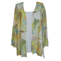 Blusa Esqueleto Cardigan Loose Fit Elegante Hojas Mujer Talla L Alfred Dunner